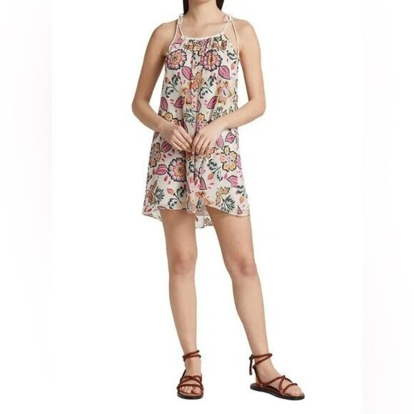 New RAG & BONE  Bailey Self-Tie Floral Minidress in Floral Print Size M - Picture 1 of 11